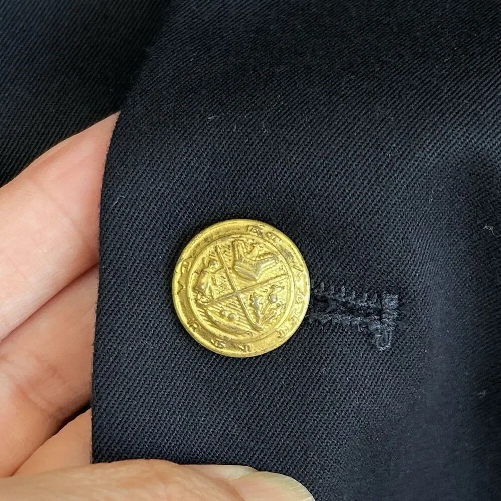 Izod Kids Boys Blazer Jacket Size 12 Navy Blue Gold Button Formal Preppy